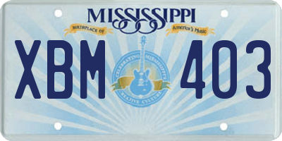 MS license plate XBM403