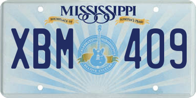 MS license plate XBM409