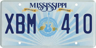 MS license plate XBM410