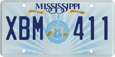 MS license plate XBM411