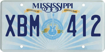 MS license plate XBM412