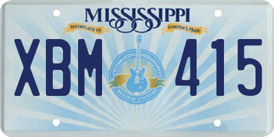 MS license plate XBM415