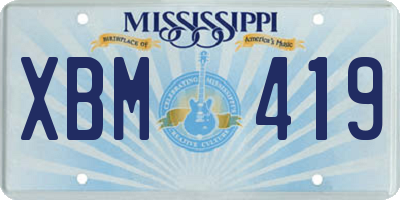 MS license plate XBM419