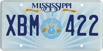 MS license plate XBM422