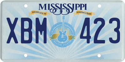 MS license plate XBM423