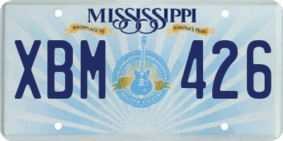 MS license plate XBM426