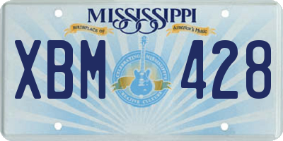 MS license plate XBM428