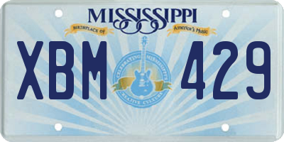 MS license plate XBM429