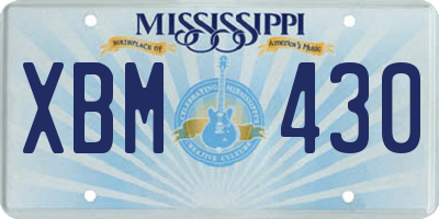 MS license plate XBM430