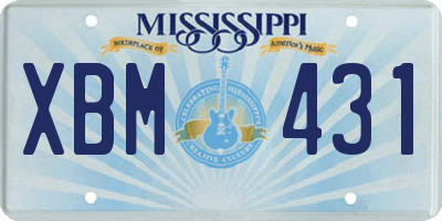 MS license plate XBM431