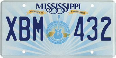 MS license plate XBM432