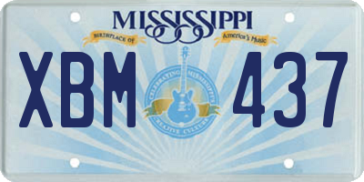 MS license plate XBM437
