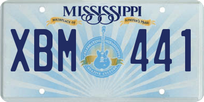 MS license plate XBM441