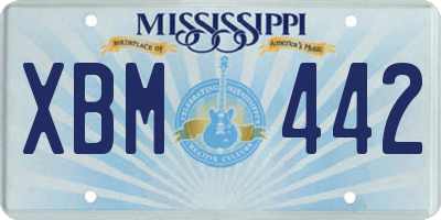 MS license plate XBM442