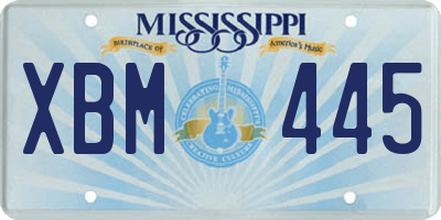 MS license plate XBM445