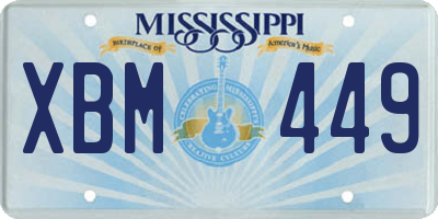 MS license plate XBM449