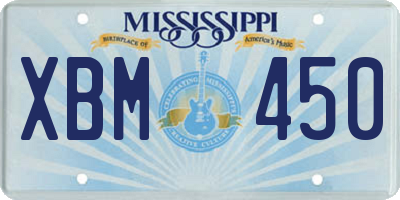 MS license plate XBM450