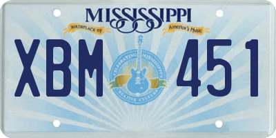 MS license plate XBM451