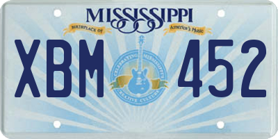 MS license plate XBM452