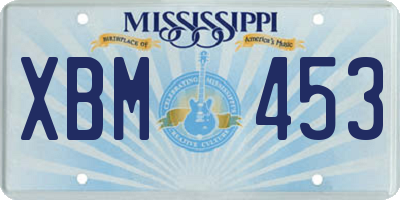MS license plate XBM453