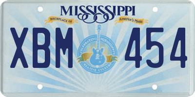 MS license plate XBM454