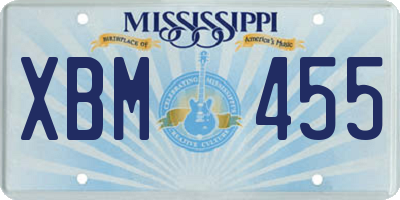 MS license plate XBM455