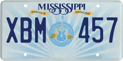MS license plate XBM457