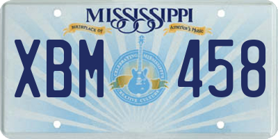 MS license plate XBM458