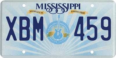 MS license plate XBM459