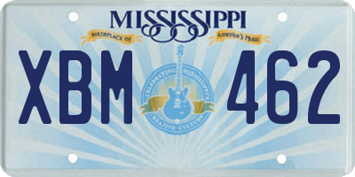 MS license plate XBM462