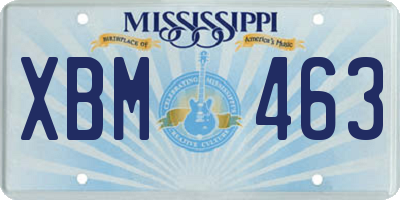 MS license plate XBM463
