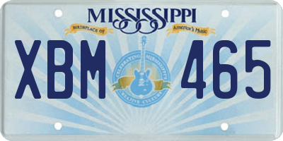 MS license plate XBM465
