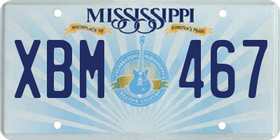 MS license plate XBM467