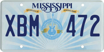 MS license plate XBM472