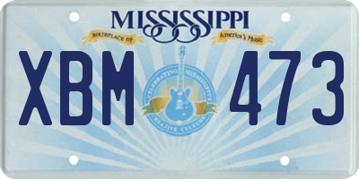 MS license plate XBM473