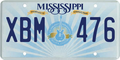 MS license plate XBM476