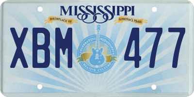 MS license plate XBM477