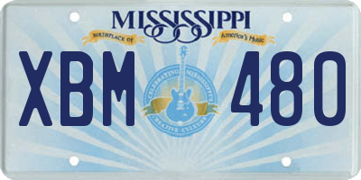 MS license plate XBM480