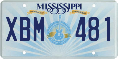 MS license plate XBM481