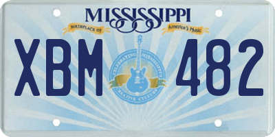 MS license plate XBM482