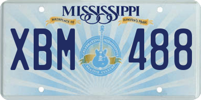 MS license plate XBM488
