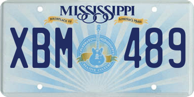 MS license plate XBM489