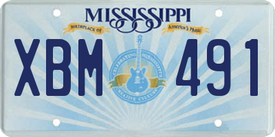MS license plate XBM491