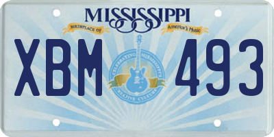 MS license plate XBM493