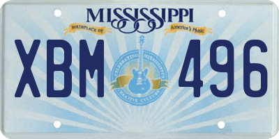 MS license plate XBM496