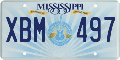 MS license plate XBM497