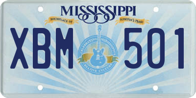 MS license plate XBM501