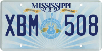 MS license plate XBM508