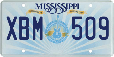 MS license plate XBM509