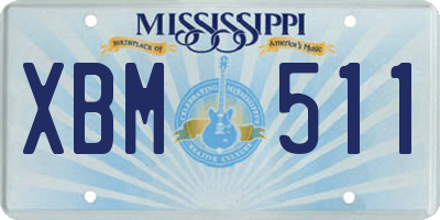 MS license plate XBM511
